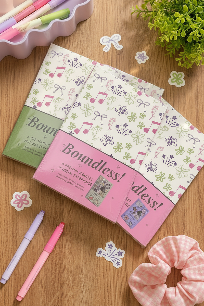 The Boundless! Premade Bullet Journal has finally arrived!